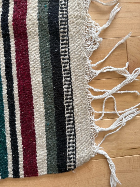 Handwoven Mexican Fish Pattern Throw Rug - Multicolor - Picture 6 of 7